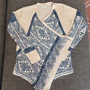 Lucky Brand Open Front Fringe Cardigan Sweater – Small